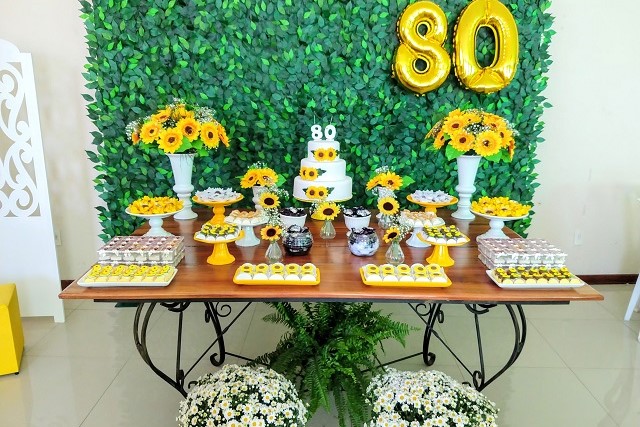 Topo De Bolo Decoração Festa Aniversário 80 Anos Bodas em Promoção